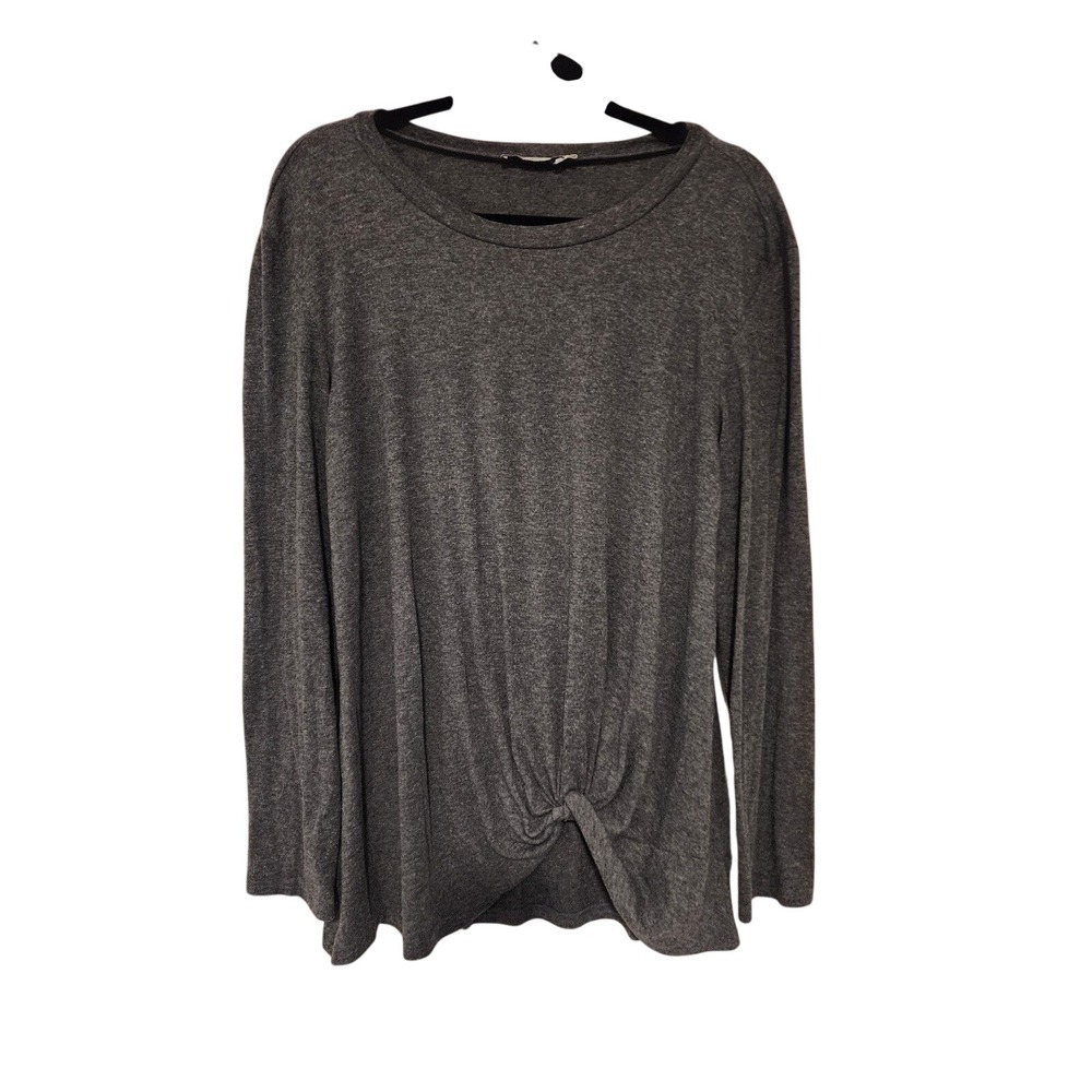Yidarton Women's Size XL Charcoal Gray Long Sleeved Top with Knot